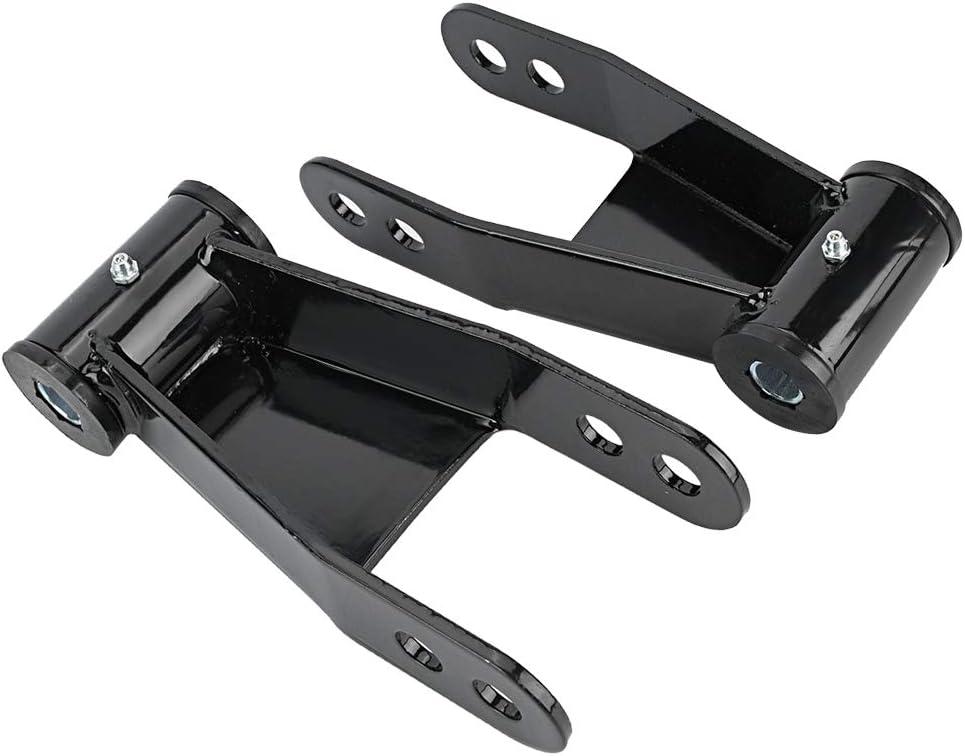 Black 2" Drop Rear Lowering Shackles Kit, Adjustable Shackle Drop Kit Parts Iron Compatible With C10 1973-1987 (2pcs)