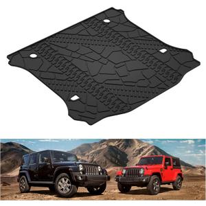 KIWI MASTER Cargo Mat for 2007-2018 Jeep Wrangler JK, OEM Replacement 82213184, Custom Fit All Weather Rear Cargo Liner, Heavy Duty TPE Tray Trunk Mat, Black