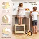 Hidden Toddler Step Stool, Height-Adjustable Kids 2-Step Stools, Wooden Step Stool for Toddlers for Bathroom Sink & Kitchen, Bathroom