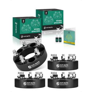 YHTAUTO 5x4.5 Wheel Spacers 1.5 Inch Fits Dodge, Chrysler, Ferrari, Maserati Models, Charger, Challenger, 300 Tire Spacers w/ M14x1.5 Studs, 82.5mm Center Bore 5 Lug 4PCS Black