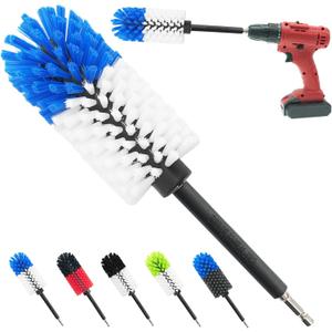 Wheel Brush, Soft Drill Wheel Cleaner Brush, Drill Brush for Car Wheel, No Scratches Highly Dense and Durable Car Wheel Brush Rim Tire Car Cleaning Brush for Wheels, Rims, Engines, Exhaust