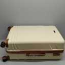 Luggage Sets 5 Piece with Spinner Wheels, Lightweight Hardshell Suitcases Set with Lock for Men and Women, Carry on Luggage Travel Set with Durable ABS Hard Case (Beige)