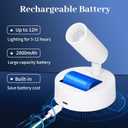 1 Pack Wireless LED Spotlight Indoor with Remote, Rechargeable Up Lights Indoor with Timer& Dimmable, Battery Operated SpotLights Accent Uplighting for Plant, Wall, Artwork, White