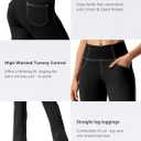 VOOVEEYA Womens Straight Leg Leggings, High Waisted Yoga Pants with Pockets Tummy Control Bootcut Casual Dress Pants (Black, XL)