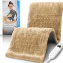 RENPHO Heating Pad for Back Pain & Cramps Relief, Hsa Store Eligible Items, Heat Pad for Knee and Leg, Valentines Day Gifts for Men Women, Auto Shut Off, ETL Certified, 12" x24 Light Yellow