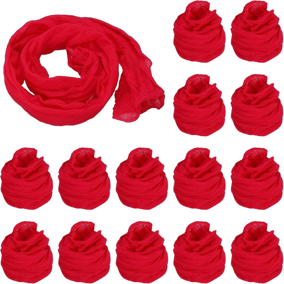 PATIKIL Nylon Stockings DIY Flower, 15Pcs Stocking Flower Fabric Material Tensile Silk Flowers for Making Wedding Crafts Home Decoration, Red