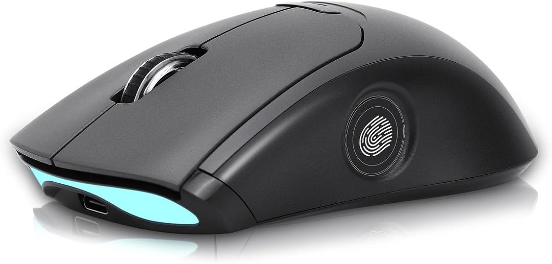 Gugxiom 2-in-1 Fingerprint Sensor & Wireless Mouse, Fingerprint Sensor for Windows 7, 8, 10, 11 Hello Supports up to 20 IDs, 2.4 GHz with USB Unifying Receiver Bluetooth 5.0 Mouse (Gray)