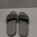 ONCAI Mens Slide Sandals Grey Open Toe Athletic Adjustable Straps Orthotic Plantar Fasciitis Sport Sandals with Soft Cushion Arch Support Footbed Size 8