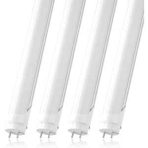 JESLED T8 4FT LED Type A+B Light Bulbs, 24W 3000LM 5000K Daylight White, Plug and Play or Ballast Bypass, 4 Foot Flourescent Tube Replacement, ETL Listed, Dual-end, Frosted, Warehouse Lights 4Pack (4 Count (Pack of 1))