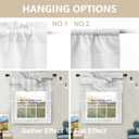 White Gray Abstract Marble Kitchen Valances for Windows,Black Art Curvy Wave Blackout Valances Curtains Multilayer Polyester Drapes for Kitchen Bedroom 2 Pack 52X18 Inches