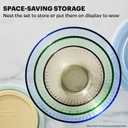 Pyrex Colors Tinted (3-Pack, Full Set) Sculpted Tinted Glass Mixing Bowls With Plastic Lids, Nesting Space Saving Set of Bowls For Prepping and Baking, 1.3QT, 2.3QT & 4.5QT (Yellow, Green, Blue)