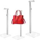 AceOrbit 3 Pcs Acrylic Purses Display Stand 14" to 24" Height Clear Adjustable Handbag Rack Purse Organizer for Closet Table Bag Hanging Stand for Closet Retail Vendor Commercial Store