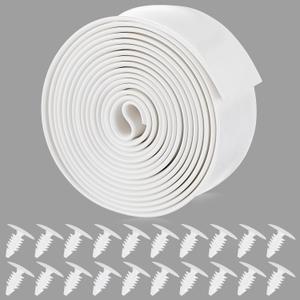 Landical 2" x 10 ft Vinyl Straps for Patio Chairs Repair Webbing Lawn Chair Replacement Straps with 20 Pcs Rivets for Summer Garden Furniture(White)