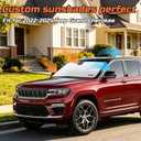 Windshield Sun Shade Compatible for 2022-2025 Jeep Grand Cherokee Silver Reflective Foldable Front Sun Visor Sunshade Protector with Storage Bag Keep Interior Cool