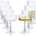 Martini Glasses set of 8, 10 oz Ribbed Coupe Glasses Champagne Coupe Glasses Set for WineMargarita Glass (Transparent)