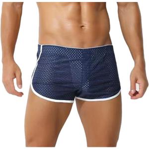 Men's Mesh 3 Inch Retro Workout Shorts Lounge Running Sexy Gym Athletic Fitness Casual Booty Short Shorts (XX-Large Short, A Royal Blue)