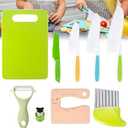 Kid Safe Kitchen Set,Children-Safe Kitchen Set,Montessori Kitchen Tools for Toddlers,Kid Safe Knife Set for Real Cooking (Chetebag007-9pcs)