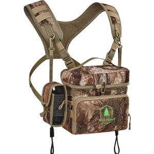 Binocular Harness Chest Pack with Rangefinder Pouch, Bino Harness with Rain Cover for Hunting (Medium)