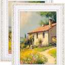 eletecpro 5x7 Picture Frames Set of 2, White Frames with Glass Cover, Vintage 5 x 7 Photo Frames Display 4x6 Photo with Mat or 5x7 without Mat for Tabletop or Wall Decor, White