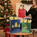 YANGTE 36 Pack Christmas Gift Bags Assorted Sizes With Tissue Paper(12 Extra Large 16", 12 Large 12", 12 Medium 9"), Reusable Red & Green & Blue Unique Designs Christmas Bags with Handle for Xmas
