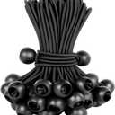 Ball Bungee Cords 6 Inch Bungee Cord with Balls, 50 PCS Heavy Duty Bungie Cord Balls Canopy Tarp Tie Down Bungee Balls for Camping, Shelter,Cargo,Tent Poles UV Resistant