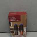 CIRCLE JOY Gravity Electric Salt and Pepper Grinder Set Automatic Salt and Pepper Grinder Set with LED Light, Battery Operated, Adjustable Coarseness, Large Capacity, for Home Kitchen BBQ, Black