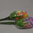 6 Bundles Outdoor Artificial Flowers for Decoration,Silk Flowers UV Resistant Fake Flowers No Fade Faux Flowers Bouquet Hanging Plants for Indoor Outside Farmhouse Home Garden Rainbow Daisy Mums