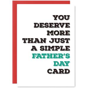 Simple Fathers Day Card for Dad, Father's Day Gifts for Dad Stepdad Papa, Fathers Day Card from Daughter Son Kids Step Daughter Stepson, Fathers Day Greeting Cards from Kids