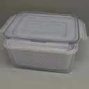 Freshmage Fruit Storage Containers for Fridge with Removable Colander, Airtight Food Storage Container, Dishwasher Safe Produce Saver for Refrigerator, Keep Berry Fruit Fresh Longer 4 pcs Small Clear