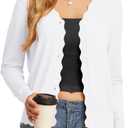 GRECERELLE Women's Long Sleeve V-Neck Button Down Cardigan Knit Shrugs Sweater Large