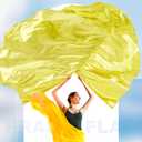 Jetec 2 Pcs 74"x55" Worship Flags for Dance Church Praise Dance Flag with Flexible Rod Semicircle Angel Wing for Outdoor Stage Performance Religious Activities(Gold,Solid Color)