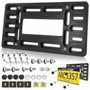 Front License Plate Mount Bracket–Car Plate Holder Universal Mounting Kit with Copper Thread, 4 Stainless Steel Cable Ties & Screws for Front Bumper