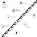 Bike Chain Kit 6/7/8 Speed 126 Links, Bike Chain Tool & Bicycle Bell, Chain Bike Replacement Kit for Hub Motor E-Bike, Mountain & Road Bikes