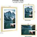 Hongkee 20x28 Picture Frame Set of 2, Gold Wood Style - Display Posters 16 x 24 with Mat or 20x28 without Mat, Wall Mounting Horizontal and Vertical