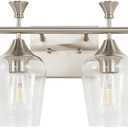 Bathroom Light Fixtures (4-Light, 29 Inch), Brushed Nickel Vanity Lights for Bathroom with Clear Glass Glass Shade, Modern Vanity Wall Lights for Mirror Bedroom Living Room Kitchen Hallway Porch
