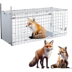 42" Large Humane Live Animal Trap,Collapsible Large Animal Catcher Cage,Cage Traps for Large Dogs up to 38 pounds,Foxes,Coyotes,Bobcat,Similar Sized Animals
