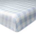 HonestBaby Unisex-Baby Fitted Crib Sheets Set Standard Mattress, 100% Organic Cotton Baby Boys, Girls, Neutral, Pack of 1 - Peach Skin Painted Buffalo Check, One Size