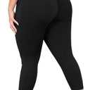 Plus Size Capri Leggings for Women with Pockets, Black Yoga Pants Tummy Control, Butt Lifting Workout Clothes Stretch Gym Capris High Waist 2X