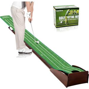 Putting Green Portable Indoor Putting matIncludes Putting Practice Ball, Wrinkle-Free Mat, and Solid Wood Construction  Suitable for Office, Living Room, Outdoor Golf Gift (Light brown) Putting Green Portable Indoor Putting matIncludes Putting Practice Ball, Wrinkle-Free Mat, and Solid Wood Construction  Suitable for Office, Living Room, Outdoor Golf Gift (Light brown)