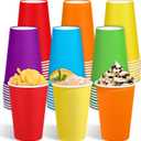 Kochorie 60 Pack 12 Ounce Disposable Rainbow Paper Cups, Colorful Party Cups, Drinking Birthday Cups for Holiday Party Supplies DIY Crafts, 6 Colors