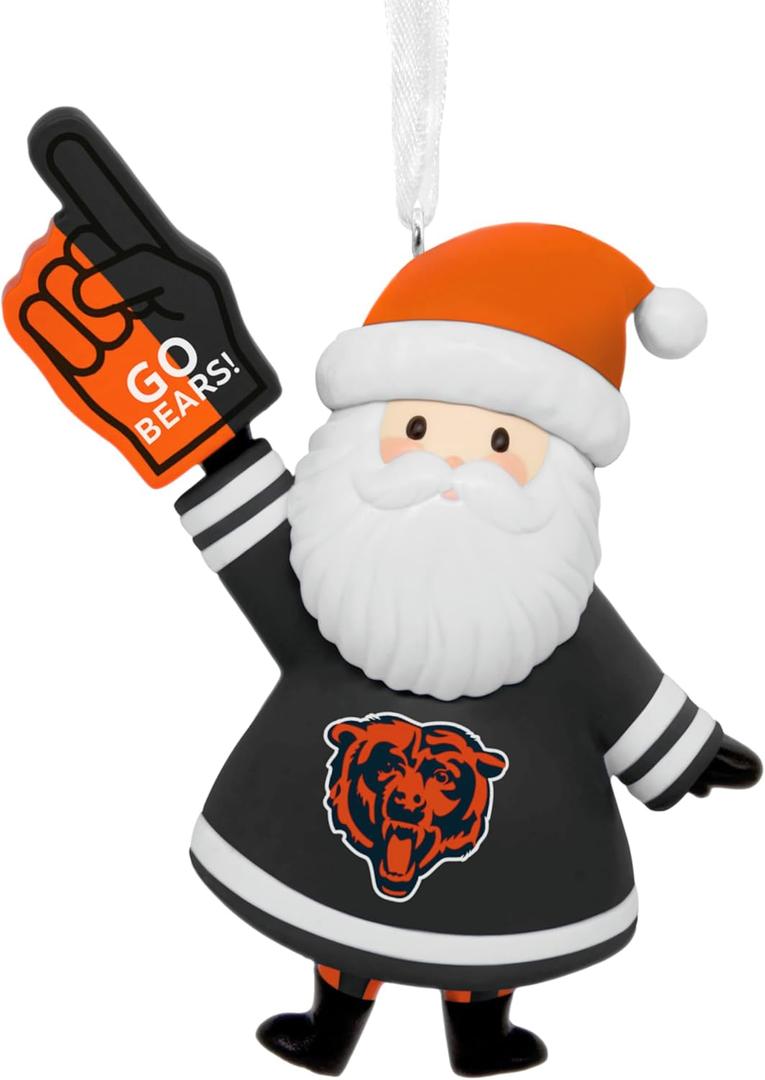 Hallmark Christmas Ornament, NFL Chicago Bears Santa Fan Ornament, Gifts for Sports Fans