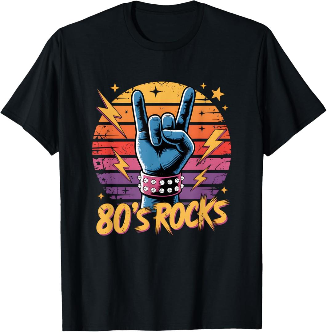 Vintage 80's Rock Bands Eighties 80s Party Retro Music Band T-Shirt, 2XL