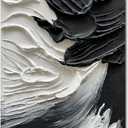 36x24 inch Hand-Painted White and Black Abstract Art Modern Home Office Wall Decorative Art (Eft175)
