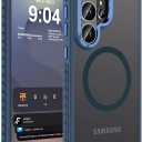 DEERLAMN Strong Magnetic Case for Samsung Galaxy S26 Ultra 6.9-Inch,[Compatible with Magsafe][Military Grade Drop Protection] Translucent Matte Shockproof Protective Phone Cover, Frosted Blue