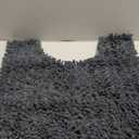 Walensee Bathroom Contour Rug Non Slip Toilet U Shaped Bath Mat (20x24, Dark Grey) Water Absorbent Super Soft Shaggy Chenille Machine Washable Dry Extra Thick Perfect Absorbant Best Plush Carpet