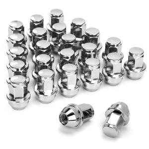 dynofit 24pcs 14x1.5 OEM/Stock Lug Nuts for 2015-2019 Expedition/F-150, M14-1.5 One-Piece Design Factory Chrome Wheel Lugnuts for Lincoln 2015-2023 Navigator, 21mm Hex Anti-Rusting Updated (Silver)