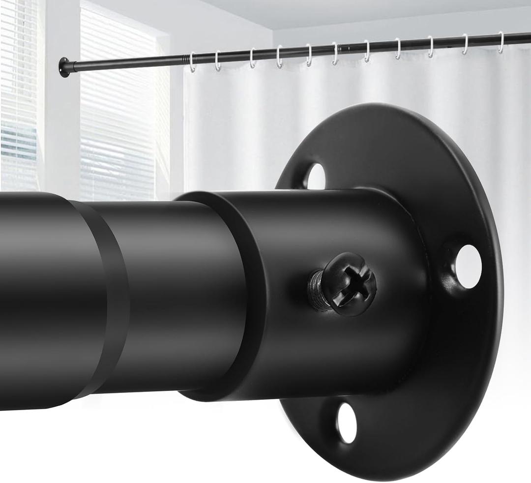 Creatyi Heavy Duty Shower Curtain Rod (Black, 28 to 75", Wall Mounted)