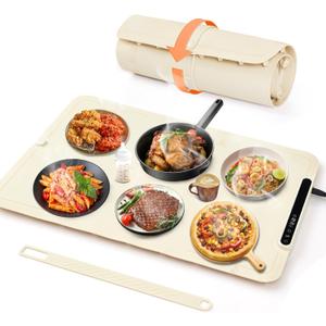 Warming Mat For Food Extra Large- 24"x16" Electric Warming Trays for Buffets Party, Food Warmers For Thanksgiving, Christmas House Warming Gift, Portable Heating Mat with 9 Temp Settings & 6H Timer