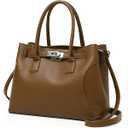 Eslcorri Women Top-Handle Satchel Bag Medium Tote Handbags Trendy Shoulder Purse PU Leather Ladies Crossbody Hobo Pocketbook (Coffee)