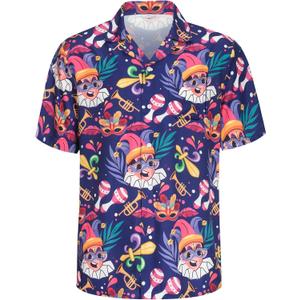 4th of July Shirt for Men,American Flag Shirts,Tie Dye Shirts,Hawaiian Shirt for Independence Day Holiday (Purple, L)
